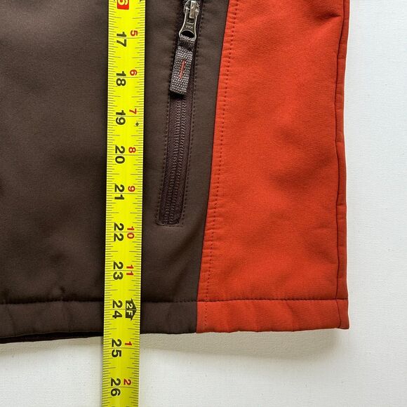 Free Country Jacket Kids Large 10/12 Softshell Zip Up Sweater Coat Brown Orange - Picture 6 of 6